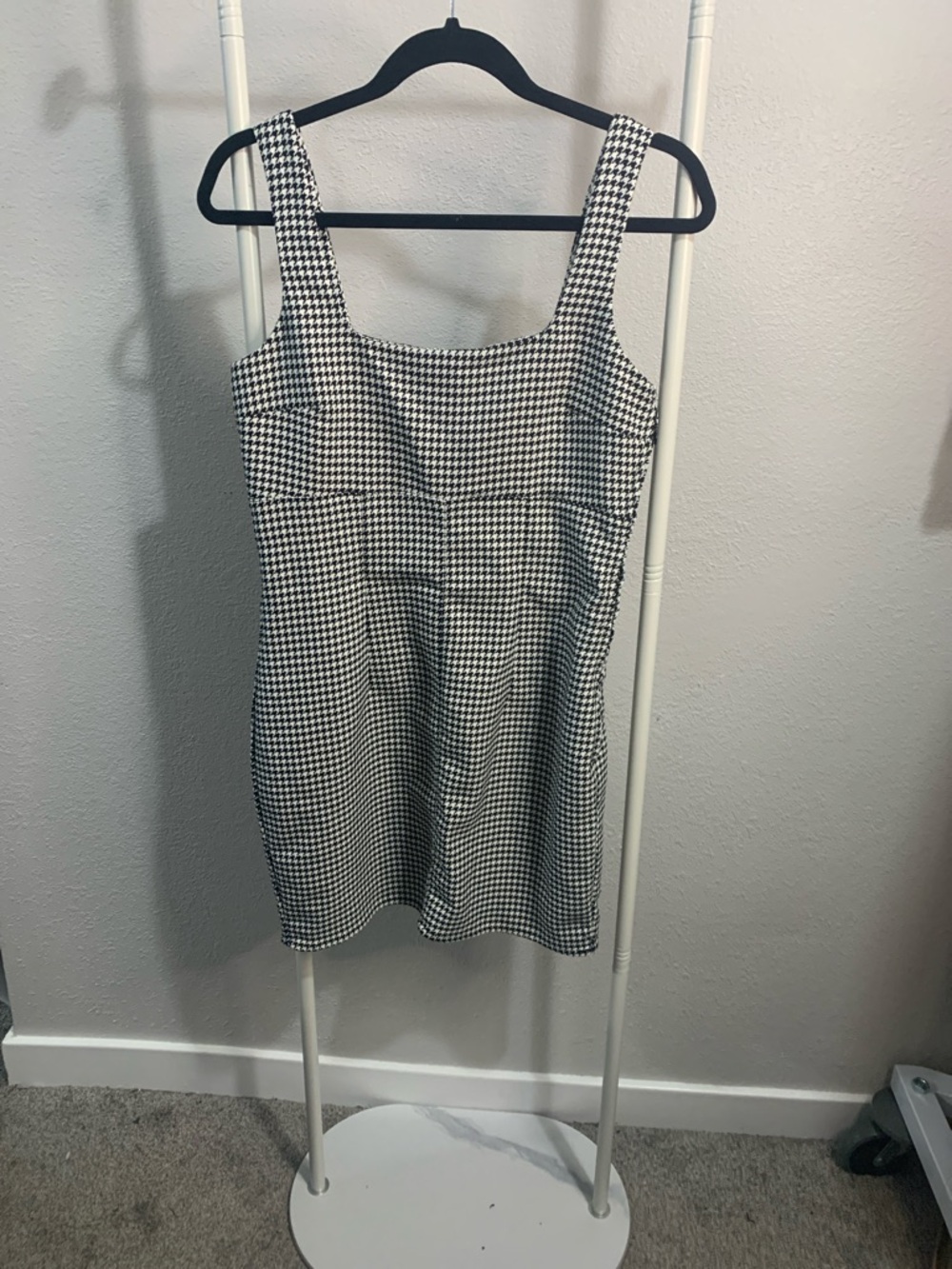 H&M Black and White Houndstooth Tank Dress